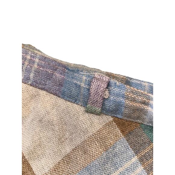 Parsons Place Ltd Wool Skirt- Pastel Plaid Pattern- Belt Loops, Button Zip 31 In - Picture 7 of 10